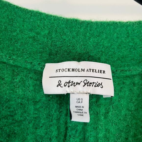 Stockholm Atelier & Other Stores Wool Yak Blend Green Cardigan Sweater Small - Picture 2 of 6
